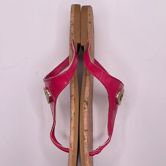 Cole Haan “Tabitha” Bright Pink & Gold Designed Thong Sandals (Size: 6.5) - Picture 8 of 11